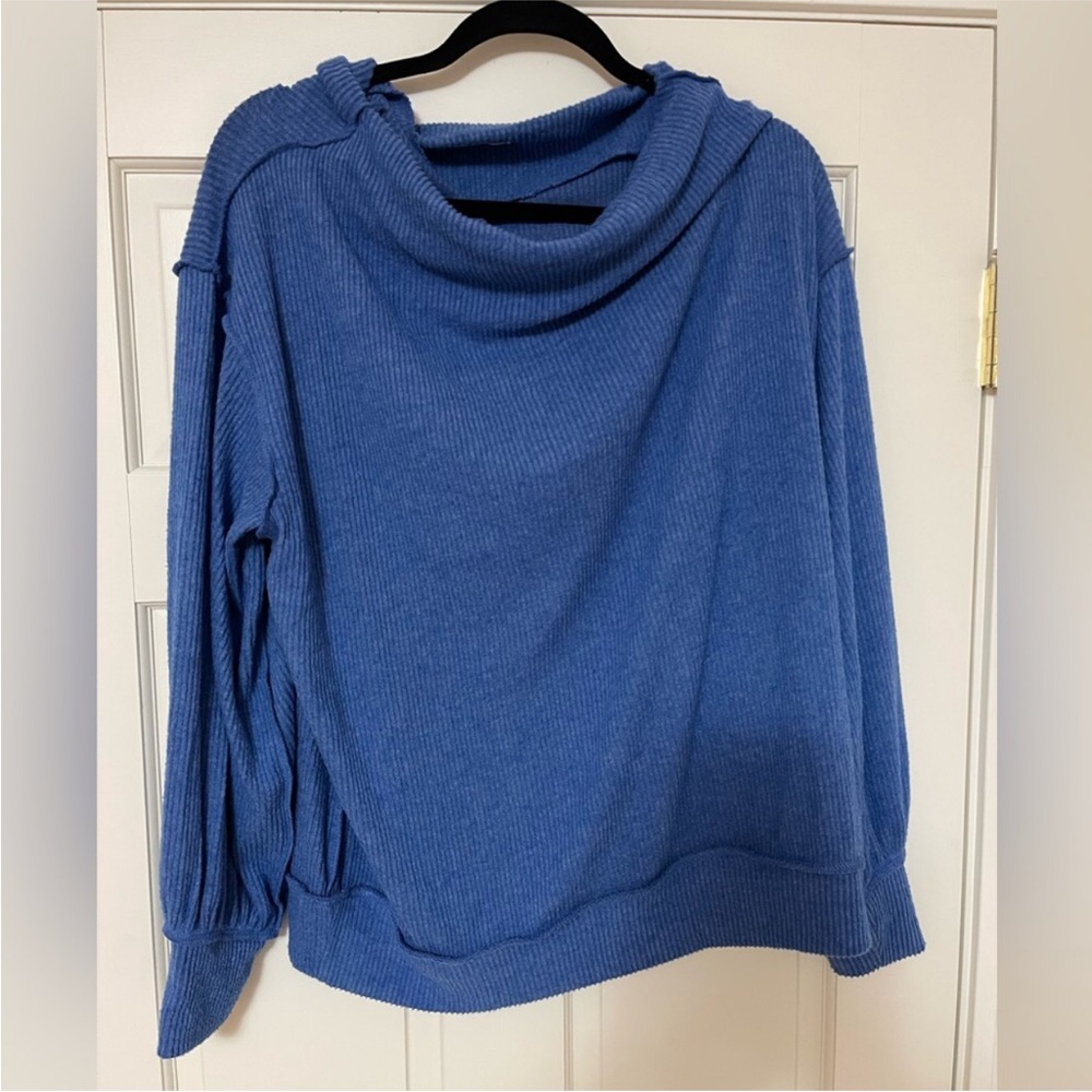 We The Free blue cowlneck sweater